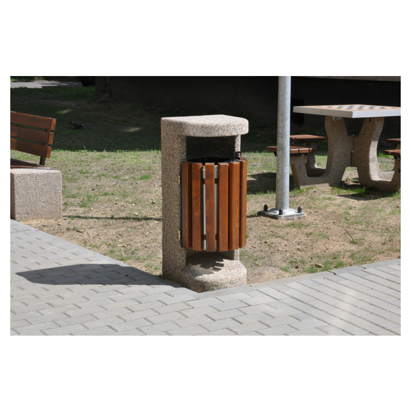 Kosz betonowo-drewniany „Pingwin 2” 36l. kod: 135