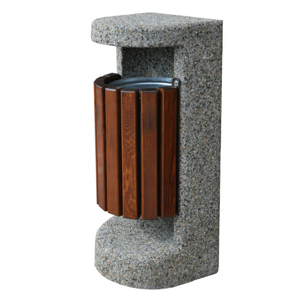Kosz betonowo-drewniany „Pingwin 2” 36l. kod: 135