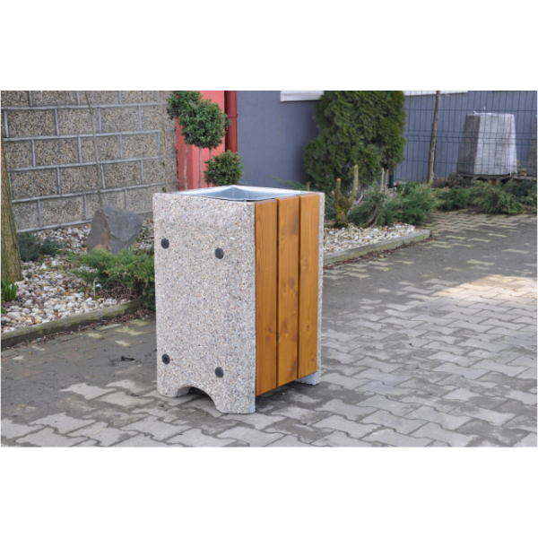 Kosz betonowo-drewniany 60l. kod: 149