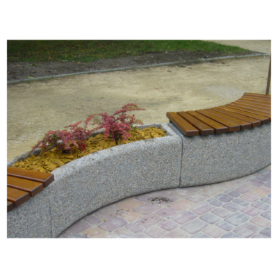 Ławka betonowa łukowa 157×45 wys. 46 kod: 411