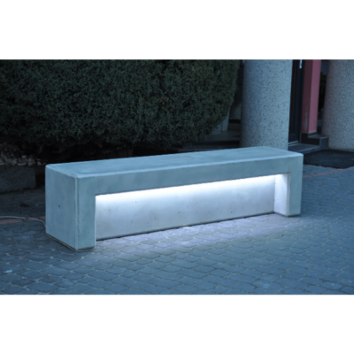 Ławka z betonu archit. z podświ. LED 200×48 wys. 50 kod: 480
